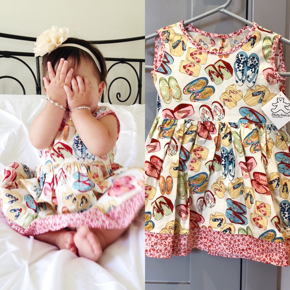 NWT 6 months Dress Beary Basics Dress‎ Ivory Fun Infant Infants Baby Babies Girl